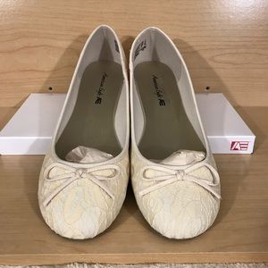 Fauna cream lace flats